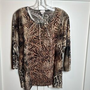 Chico's sublimation animal print top